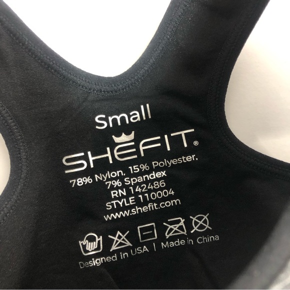 SHEFIT Lounge Bra Graphite Gray Black Size Small Sports Bra Workout Athletic NWT - Picture 10 of 13